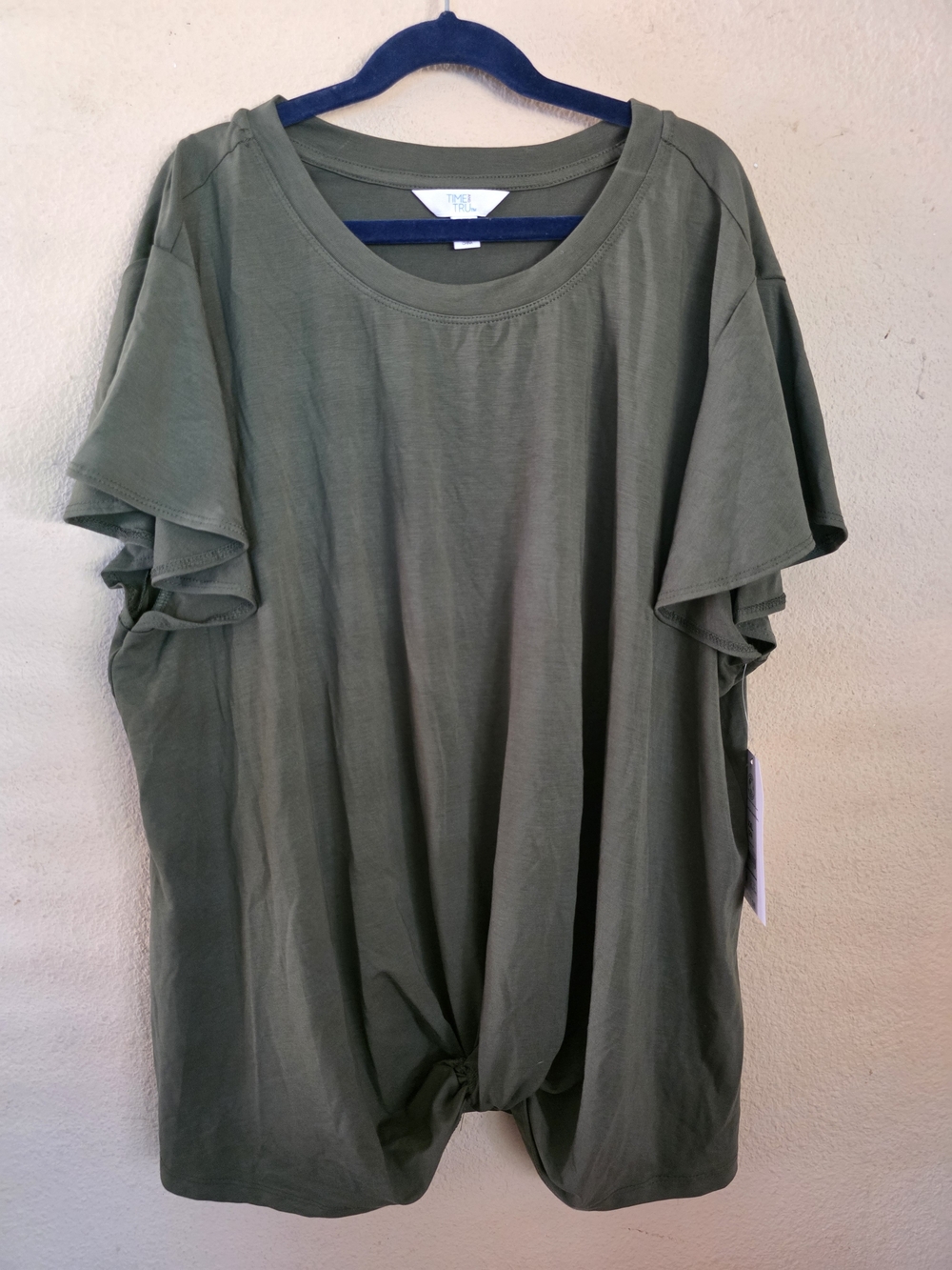 Time and Tru Olive Green Short Sleeve Crew Neck Tee